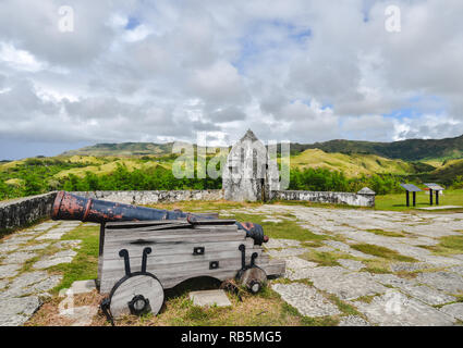 Fort Nuestra Senora de la Soledad fortificazione vicino Umatac Beach, isola di Guam, territorio statunitense. Foto Stock