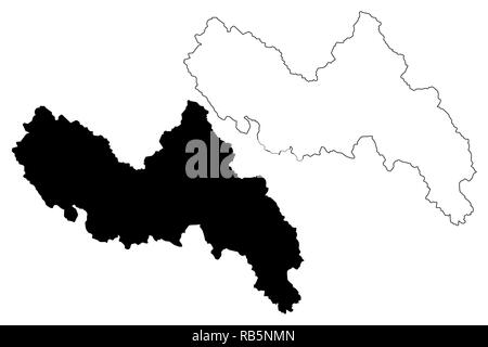 Lai Chau provincia (Repubblica socialista del Vietnam, suddivisioni del Vietnam) mappa illustrazione vettoriale, scribble schizzo Tinh Lai Chau mappa Illustrazione Vettoriale