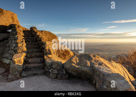 Tramonto al vertice della montagna Sharptop, Virginia Foto Stock