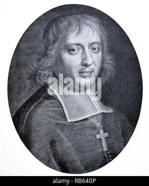 Jacques-Benigne Bossuet (1627-1704) era un francese di vescovo e teologo, rinomato per i suoi sermoni e altri indirizzi. Egli è stato considerato da molti come uno dei più brillanti oratori di tutti i tempi e di una sapiente stilista francese. Foto Stock