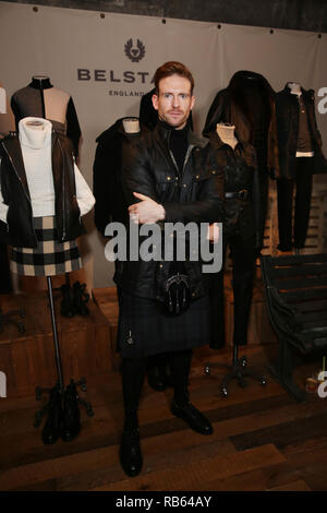 Craig McGinlay al Belstaff presentazione durante la London Fashion Week Uomo AW19 show tenutosi a Belstaff House, Londra. Foto Stock