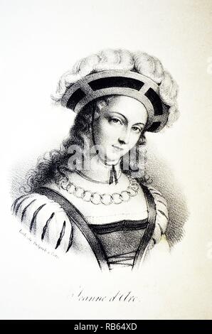 Giovanna d Arco c1412-1431) noto anche come santa Giovanna o la cameriera di Orleans. Patriota francese, eroina, e martire durante la Guerra dei cent'anni. Foto Stock