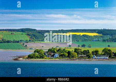 Il Cromarty Firth litorale vicino a Invergordon, Sootland, Regno Unito, Europa. Foto Stock