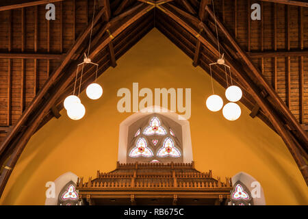 L'interno della chiesa di Invergordon della Scozia, Regno Unito, Europa. Foto Stock