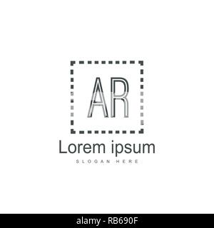 AR lettere Logo Design. Semplice e creativa Lettera nera concetto illustrazione. Illustrazione Vettoriale