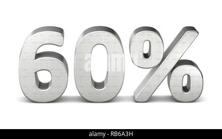 60 percento di rendering 3d struttura argento Foto Stock
