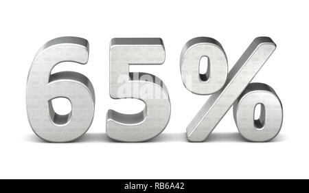 Il 65 percento di rendering 3d struttura argento Foto Stock