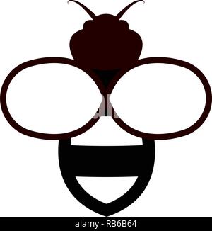 Vettore icona bee isolati su sfondo bianco.flat bumblebee logo cartoon. Il miele delle api semplice illustrazione Illustrazione Vettoriale