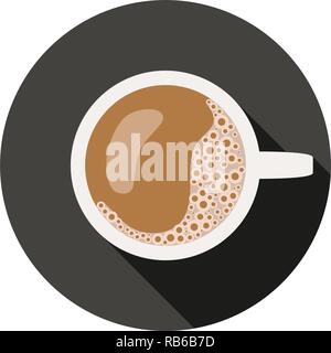 Vettore di tazza di caffè simbolo icona piana del cappuccino o latte caffè con latte Illustrazione Vettoriale