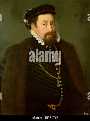 Massimiliano II (1527 - 1576), un membro della casa austriaca degli Asburgo imperatore del Sacro Romano Impero, Re di Boemia a Praga il 14 maggio 1562 ed eletto re di Germania (re dei Romani) il 24 novembre 1562. In data 8 settembre 1563 fu incoronato Re di Ungheria e Croazia, successe al padre Ferdinando I come dominatore del Sacro Romano Impero Foto Stock
