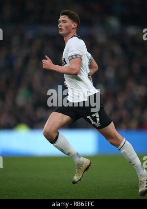 GEORGE EVANS, Derby County FC, Derby County v SOUTHAMPTON, Emirati FA Cup 3RD ROUND, 2019 Foto Stock