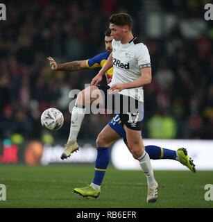 GEORGE EVANS, Derby County FC, Derby County v SOUTHAMPTON, Emirati FA Cup 3RD ROUND, 2019 Foto Stock