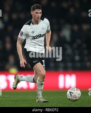 GEORGE EVANS, Derby County FC, Derby County v SOUTHAMPTON, Emirati FA Cup 3RD ROUND, 2019 Foto Stock