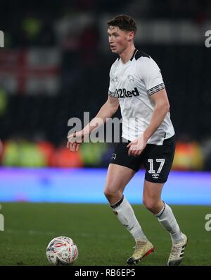 GEORGE EVANS, Derby County FC, Derby County v SOUTHAMPTON, Emirati FA Cup 3RD ROUND, 2019 Foto Stock