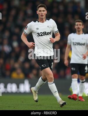 GEORGE EVANS, Derby County FC, Derby County v SOUTHAMPTON, Emirati FA Cup 3RD ROUND, 2019 Foto Stock