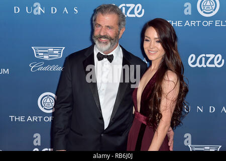 Mel Gibson e la sua fidanzata Rosalind Ross frequentando l'arte di Elysium la dodicesima celebrazione annuale - il cielo su Gennaio 5, 2019 a Los Angeles, California. Foto Stock