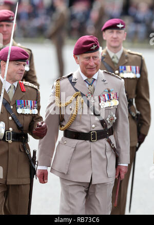 Colchester, Essex, Regno Unito. Il 23 giugno, 2017. Il Principe di Galles visite Merville caserme in Colchester, Essex per segnare il suo quarantesimo anno come colonnello in capo Foto Stock