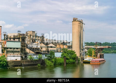 Edifici industriali sull isola di Neville Foto Stock