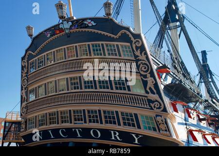 HMS Victory, Portsmouth, Hampshire, Inghilterra. Foto Stock