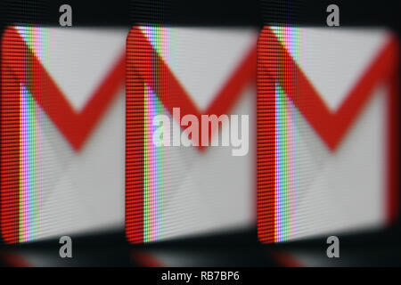Google Gmail buste icone sullo schermo, close-up Foto Stock