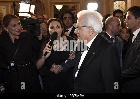 Celebrità partecipare a "Attila' Premiere per la apertura della stagione al Teatro La Scala con: Sergio Mattarella Dove: Milano, Italia Quando: 07 Dic 2018 Credit: IPA/WENN.com * * disponibile solo per la pubblicazione in UK, USA, Germania, Austria, Svizzera** Foto Stock