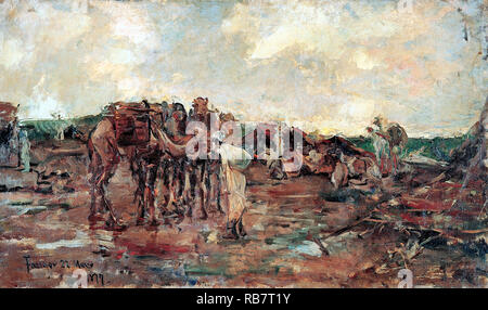 Ricardo de Madrazo y Garreta, resto fermare per un Arabo Caravan, 1877 olio su tela, Fundacion Banco Santander, Madrid, Spagna. Ricardo de Madrazo y Garreta, resto fermare per un Arabo Caravan, 1877 olio su tela, Fundacion Banco Santander, Madrid, Spagna. Foto Stock