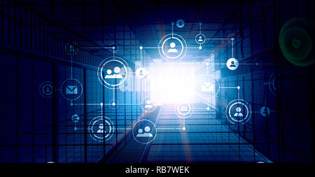 Interazione Wireless e connessione. I supporti misti Foto Stock