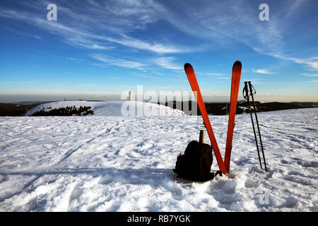 Skitour am Feldberg im Schwarzwald Foto Stock