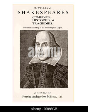 Pagina titolo Shakespeare Folio prima puliti e re-set Foto Stock
