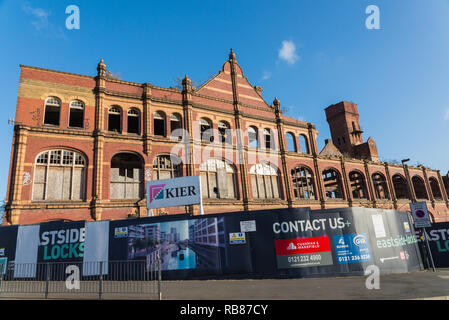 Abbandonati fabbrica vittoriana che fa parte delle serrature Eastside sito di riqualificazione a Belmont fila in Eastside, Birmingham Foto Stock