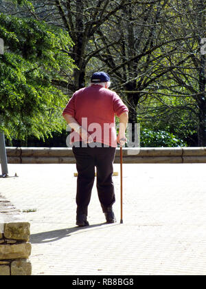 SENIOR all aperto con la canna da zucchero Foto Stock