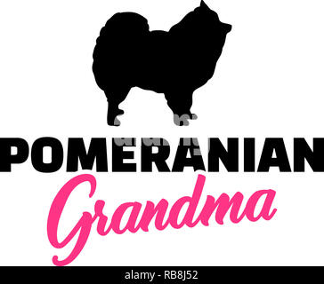Pomerania silhouette di Nonna Rosa parola Foto Stock