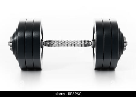 Dumbell isolati su sfondo bianco. 3D'illustrazione. Foto Stock