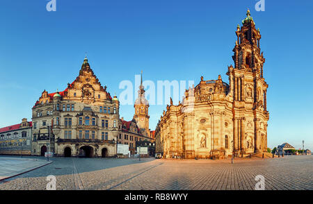 Piazza di Dresda, Germania, Hofkirche Foto Stock