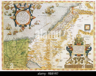 Mappa della Judaica Terra Santa 1575 Foto Stock