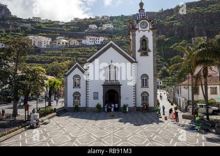 Ribeira Brava, Madeira, Portogallo - 18 Aprile 2018: San Benedetto nella Chiesa di Ribeira Brava sull' isola di Madeira. Portogallo Foto Stock