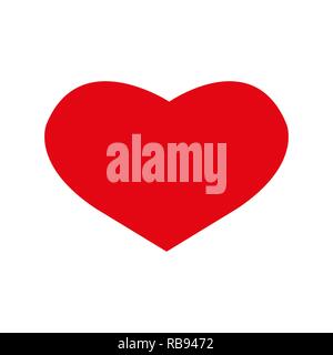 Cuore rosso icona, icona cuore in stile appartamento, icona cuore per il giorno di san valentino card Illustrazione Vettoriale