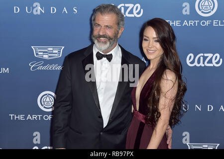 Mel Gibson e la sua fidanzata Rosalind Ross frequentando l'arte di Elysium la dodicesima celebrazione annuale - il cielo su Gennaio 5, 2019 a Los Angeles, California. | Utilizzo di tutto il mondo Foto Stock
