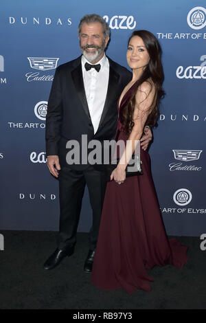 Mel Gibson e la sua fidanzata Rosalind Ross frequentando l'arte di Elysium la dodicesima celebrazione annuale - il cielo su Gennaio 5, 2019 a Los Angeles, California. | Utilizzo di tutto il mondo Foto Stock