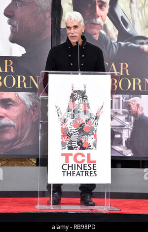 Sam Elliott assiste la sua mano e ingombro cerimonia al TCL teatro cinese il 07 gennaio 2019 in Hollywood, la California. Foto Stock