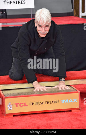 Sam Elliott assiste la sua mano e ingombro cerimonia al TCL teatro cinese il 07 gennaio 2019 in Hollywood, la California. Foto Stock