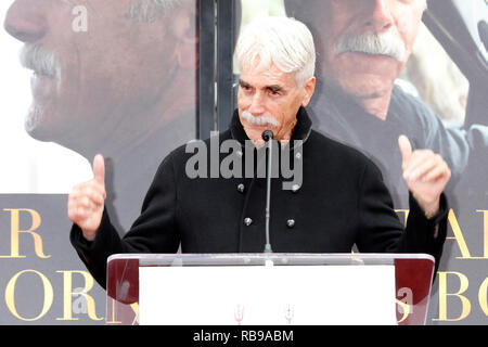 Hollywood, CA. Il 7 gennaio, 2019. Sam Elliott è fotografato nella sua mano e ingombro cerimonia di TCL teatro cinese il 7 gennaio 2019 in Hollywood, la California. Credito: Giovanni Rasimus/Media punzone ***Francia, Svezia, Norvegia, Denark, Finlandia, Stati Uniti d'America, Repubblica Ceca, Sud America solo***/Alamy Live News Foto Stock