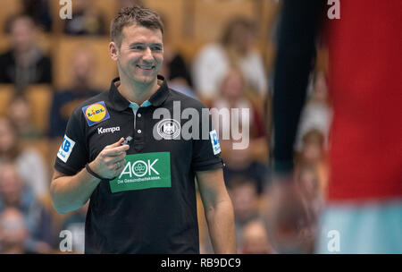 08 gennaio 2019, Berlin: Pallamano: WM, formazione pubblica del Deutscher Handballbund selezione. Christian Prokop, Allenatore nazionale. Foto: Soeren Stache/dpa Foto Stock