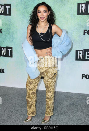 Los Angeles, California, USA. 8 gennaio, 2019. Cantante Jorgensen Tinashe Kachingwe arriva al FOX "NT" premere giuncata tenutosi presso il FOX Studio molto su Gennaio 8, 2019 in Century City, Los Angeles, California, Stati Uniti. (Foto di Xavier COLLIN/Image Press Agency) Credito: Image Press Agency/Alamy Live News Foto Stock