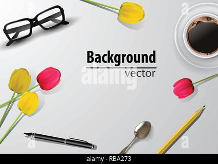 Donna blogger workspace con gli occhiali Illustrazione Vettoriale