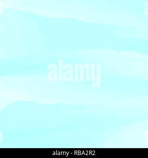 Acquerello blu sfondo astratto. Nuvole, cielo, le onde del mare. Modello di colore. Illustrazione Vettoriale. Illustrazione Vettoriale