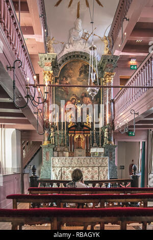 I Paesi Bassi, Amsterdam, Museo Ons" Lieve Heer op Solder, Nostro Signore in soffitta museo. Un monastero del XVII secolo il canal house con una chiesa cattolica in un Foto Stock