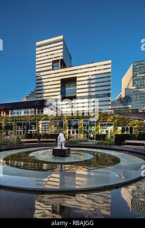 I Paesi Bassi, Amsterdam. Quartiere degli affari Zuidas. Circl, creato da ABN AMRO Bank dove la conoscenza circa la circolarità è promosso. Sullo sfondo le Ac Foto Stock