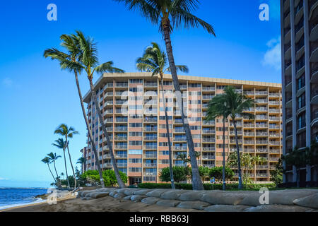 Pittoresca Kahana Beach a Maui, Isole Hawaiane. Foto Stock