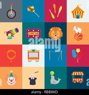 Acrobat,l'arte,l'attrazione,l'attributo,ballons,banner,LA MASTERIZZAZIONE,canon,carrello,cartoon,chapiteau,l'infanzia,circus,clown, club,raccolta,design,elephant,entertainment,attrezzature,focus,ginnasta,hat,hoop,icona,l'illusionista,immagine,isolato,juggling,lion,logo,lollipop,magica,monocycle,prestazioni,guarnizione,impostare,mostra,segno,snack,il simbolo,tenda,tightrope,addestrato,vettore,carro,web vettori vettore , Illustrazione Vettoriale